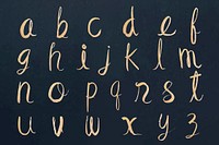 Lowercase vector alphabet set cursive calligraphy font