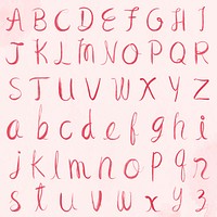 Cursive calligraphy alphabet vector font typography