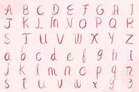 Cursive calligraphy alphabet vector font typography