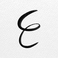 Brush stroke letter e vector typography font