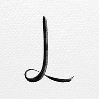 Vector letter l brush stroke typography font