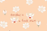 Beautiful floral banner template vector magnolia illustration with inspirational quote