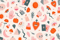 Bohemian Witchcraft vector doodle Halloween background