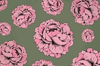 Pink rose vintage pattern background vector