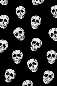 Vintage skull pattern background vector