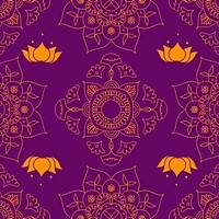 Diwali vector Indian mandala purple background