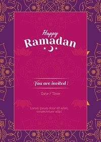 Happy Ramadan dinner invitation card template vector