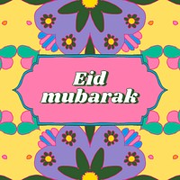 Eid mubarak social template vector