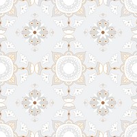 Mandala gray seamless pattern vector floral background