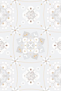 Mandala gray Indian pattern vector botanical background