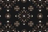 Mandala black Indian pattern vector floral background