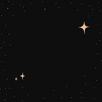 Sparkly stars gold vector starry sky border on black background