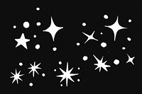 Cute sparkles white vector galaxy doodle illustration sticker