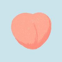 Colorful hand drawn peach fruit vector