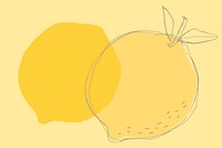 Yellow lemon cute fruit vector copy space