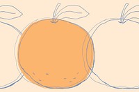 Fruit doodle orange vector design space