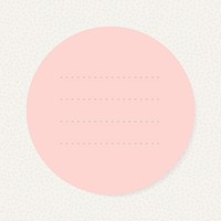 Pink circle notepaper vector design element