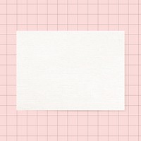 Blank white notepaper vector on pink grid background
