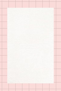 Blank notepaper vector on pink grid background