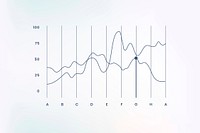 Marketing data analysis curve graph vector