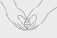 Vaccination hand drawn vector, big pharma concept