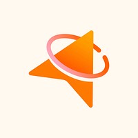 Business logo vector modern orange badge icon design