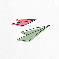 Colorful paper planes vector sticker