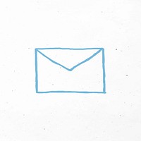 Blue hand drawn envelope vector icon