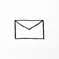 Simple hand drawn envelope vector icon