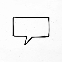 Square speech bubble vector black business icon clipart