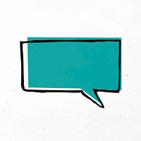 Rectangle speech bubble vector green doodle icon