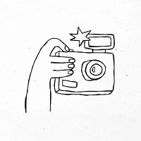 Minimal hand drawn camera vector clipart