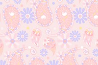 Pastel pink vector Indian paisley pattern background