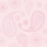 Pastel pink vector paisley seamless pattern background