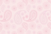 Pastel pink vector Indian paisley pattern background