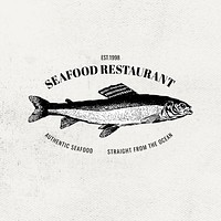 Vintage seafood restaurant psd fish logo business badge