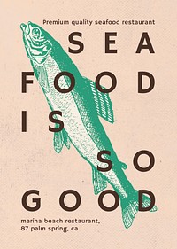 Retro restaurant poster vector editable template