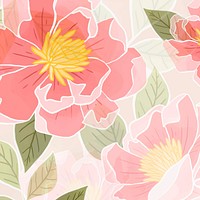 Hand drawn rose background vector