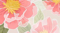 Hand drawn rose background vector