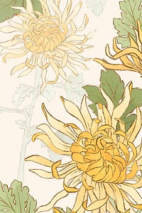 Hand-drawn chrysanthemum background vector