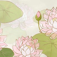 Batik water lily background vector
