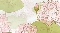 Hand-drawn water lily background vector