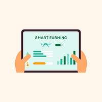 Smart farming controller UI vector on tablet screen 