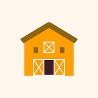 Cartoon barn vector agriculture icon