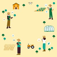 Smart farming community vector precision agriculture background