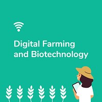 Digital farming editable social media template vector agricultural biotechnology