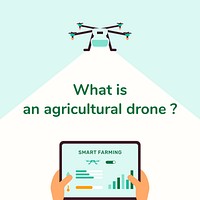 Agricultural drone controller editable template on a tablet vector