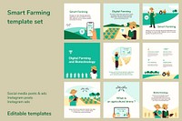 Smart farming editable social media poster template vector