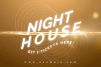 Editable gold banner template vector with light effect for live streaming concert in the new normal