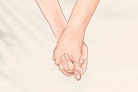 Couple holding hands romantically vector aesthetic illustration background